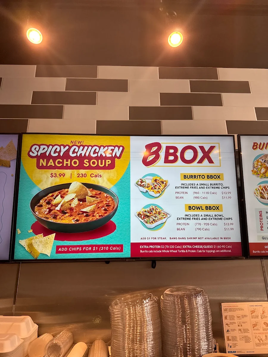 Menu, barBURRITO
