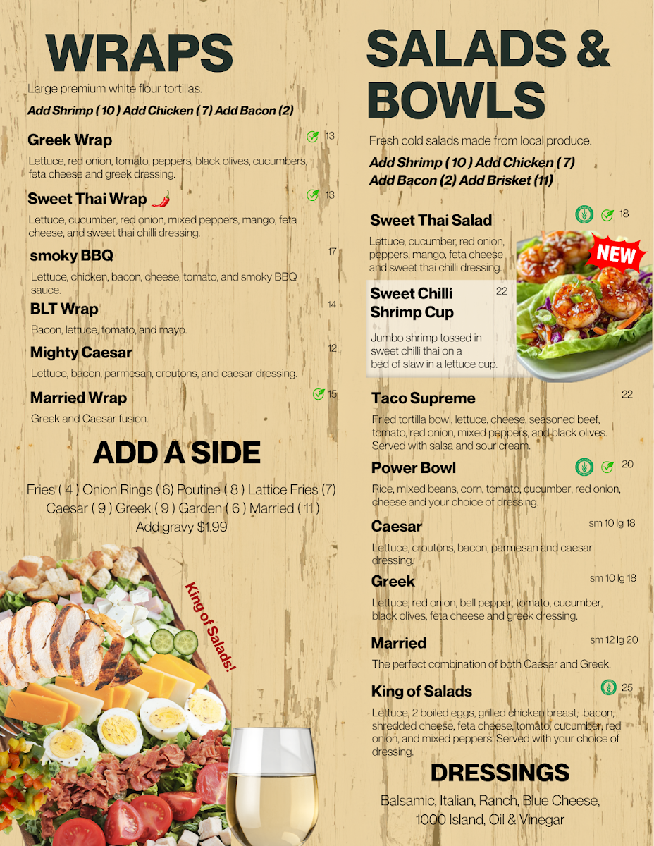 Menu, The Tankhouse On Trent