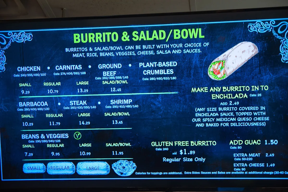 Menu, Guac Mexi Grill
