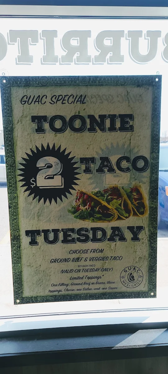 Menu, Guac Mexi Grill