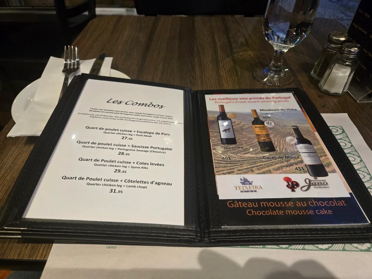 Menu, Restaurant Jano