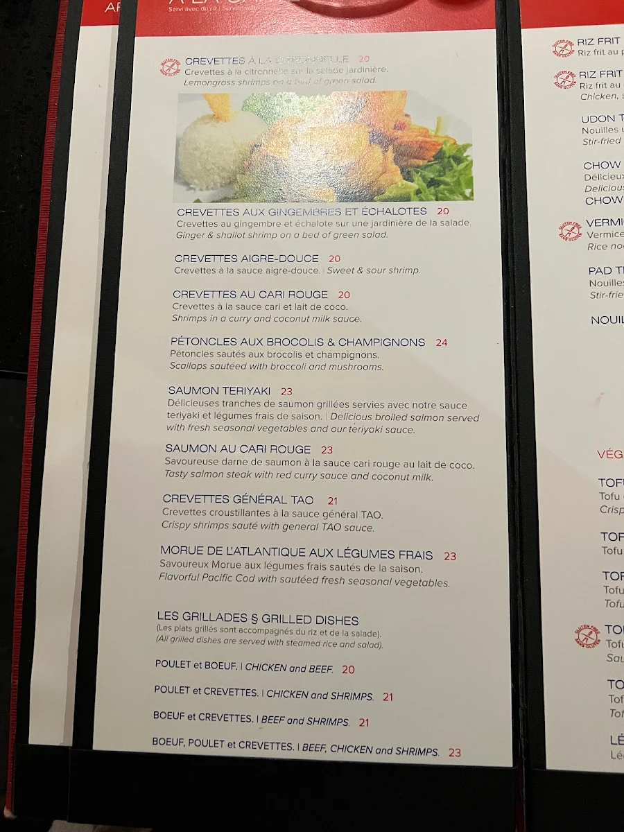 Menu, Zen Asia Restaurant