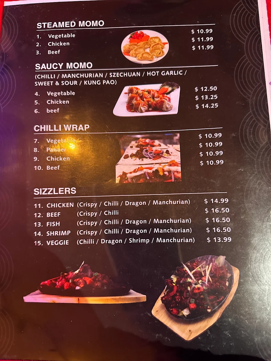 Menu, Everest Hakka House