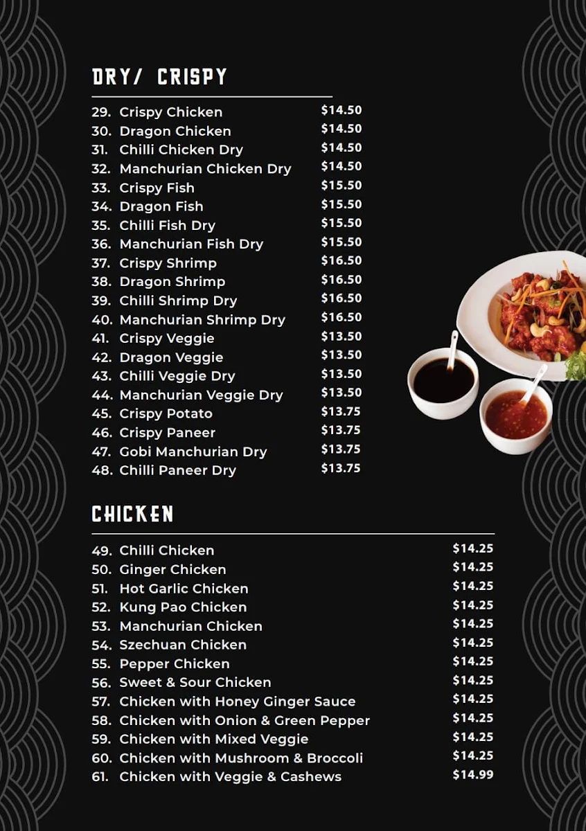 Menu, Everest Hakka House
