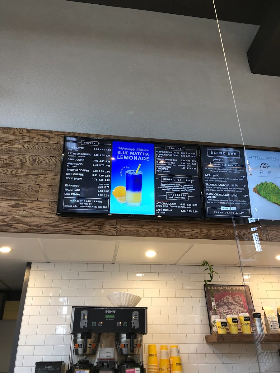 Menu, Blenz Coffee