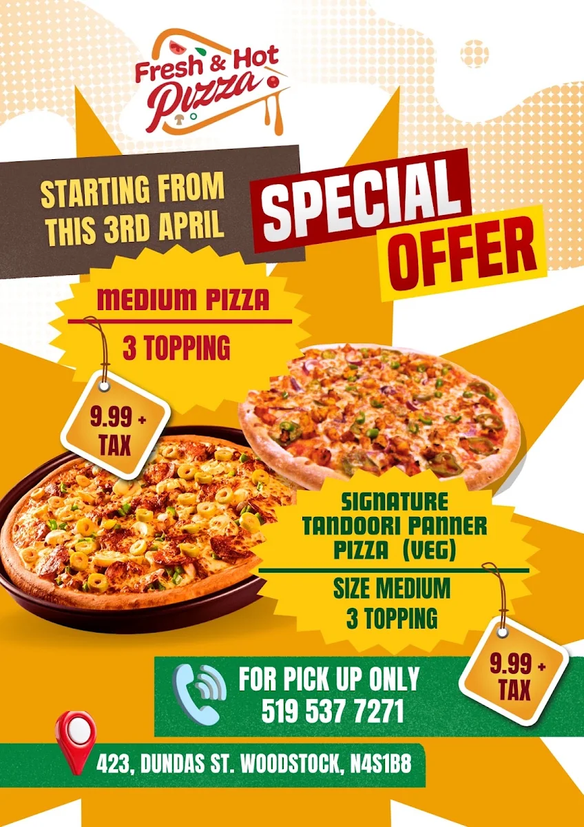 Menu, Fresh & Hot Pizza - Woodstock
