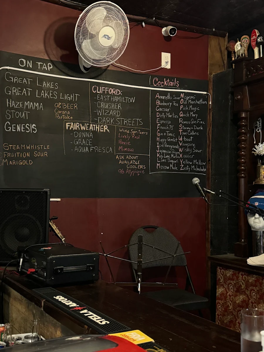 Menu, Jordan’s Homeside Pub
