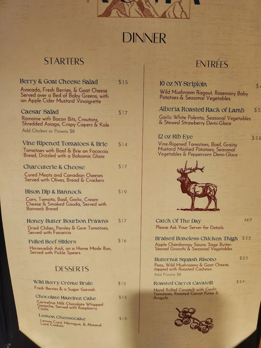 Menu, Numa Restaurant & Lounge