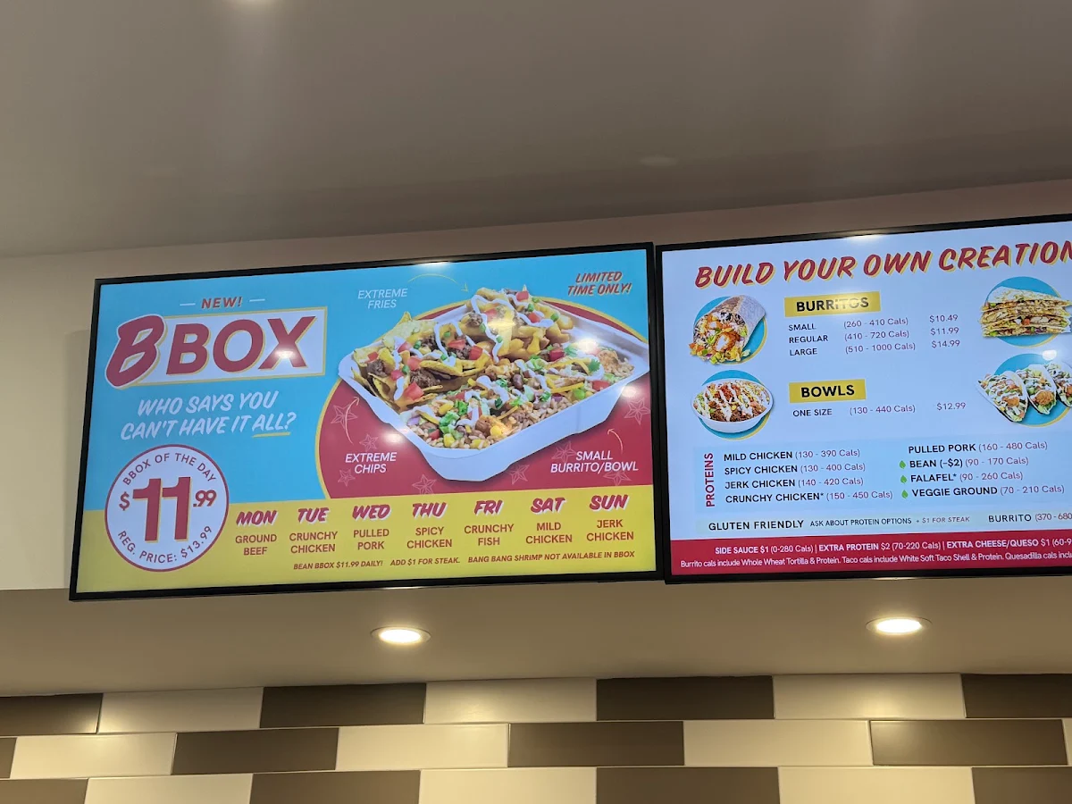 Menu, barBURRITO