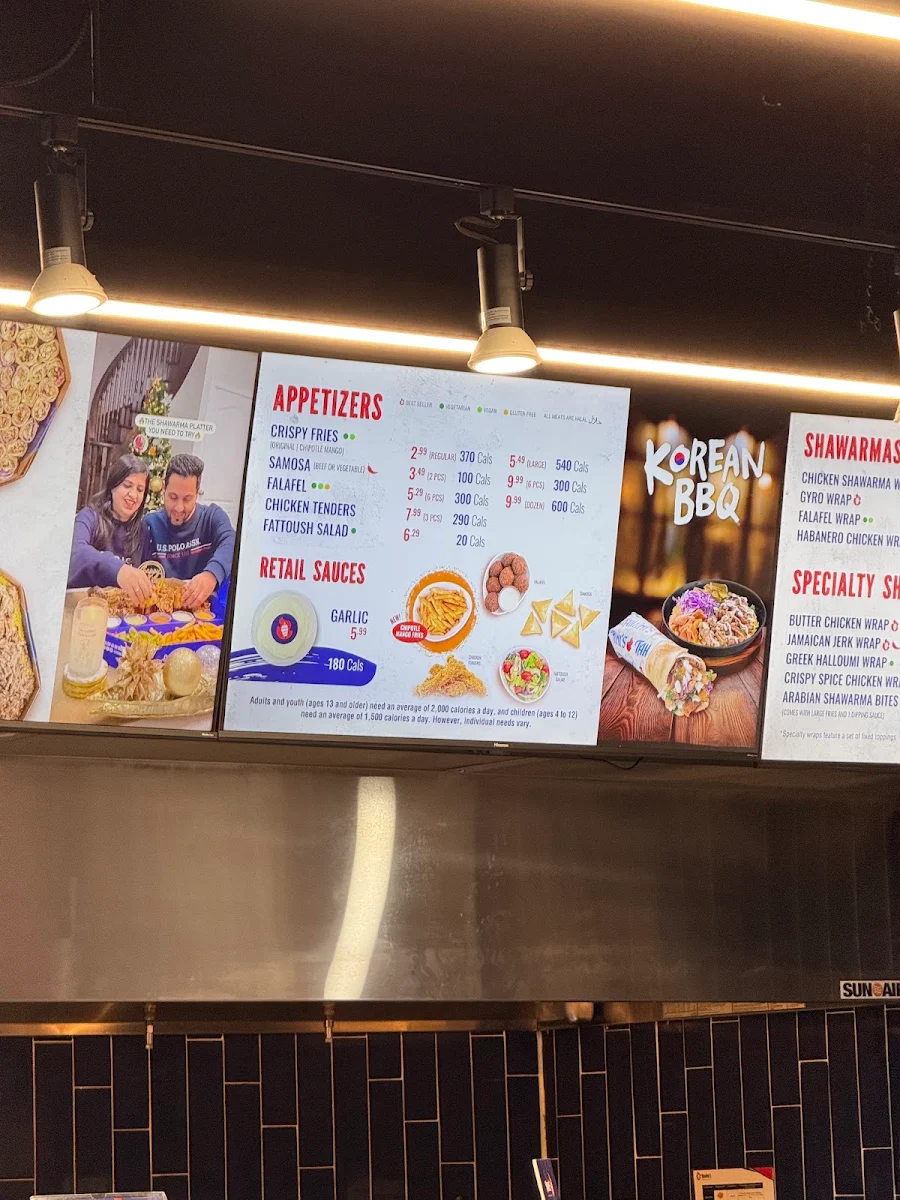Menu, Tahini's Shawarma