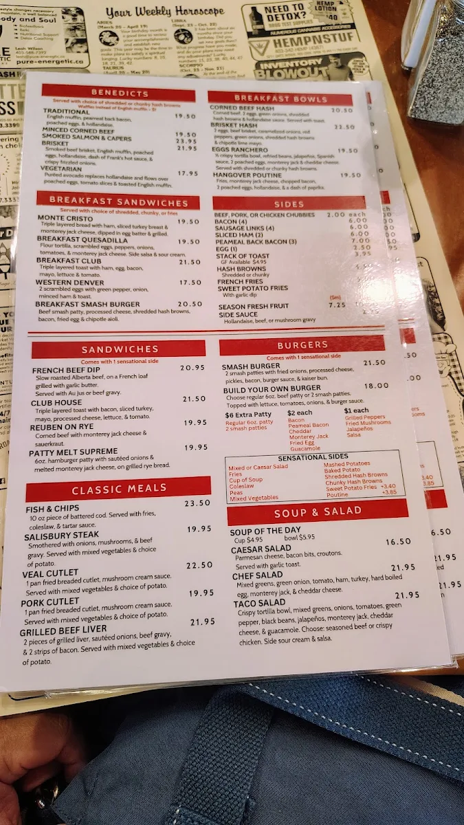 Menu, Phil's Restaurants