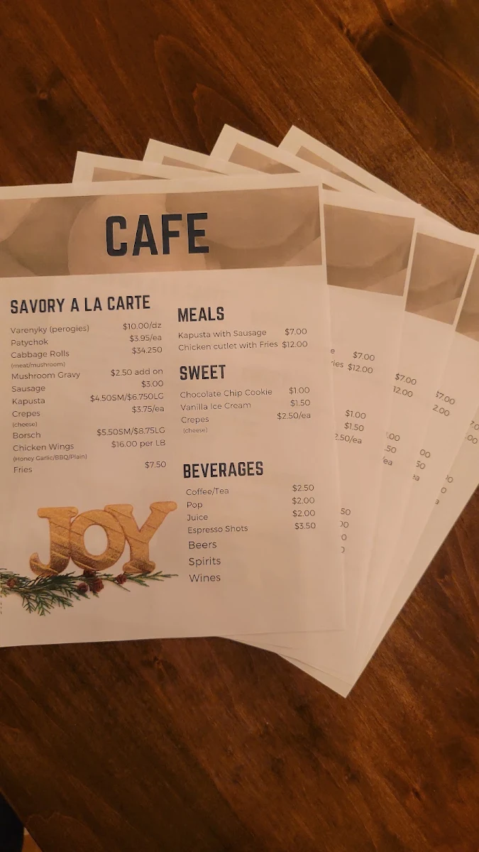 Menu, UNO Bistro
