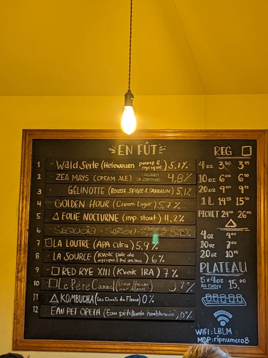 Menu, Le Bien, Le Malt - Brasserie Artisanale