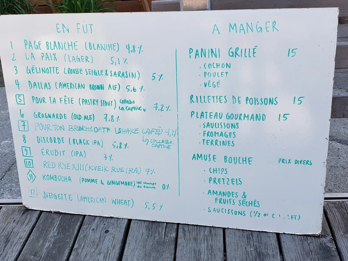 Menu, Le Bien, Le Malt - Brasserie Artisanale