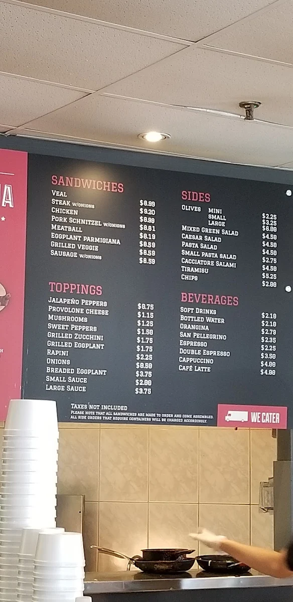 Menu, California Sandwiches