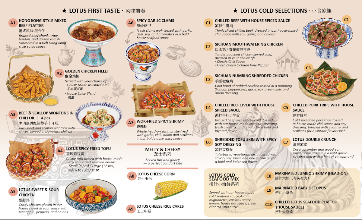 Menu, Lotus Kitchen & bar - noodle waroom