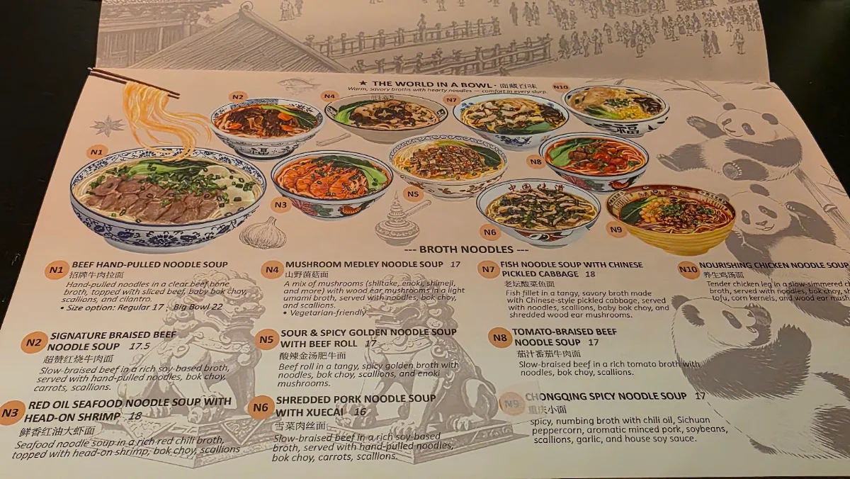 Menu, Lotus Kitchen & bar - noodle waroom
