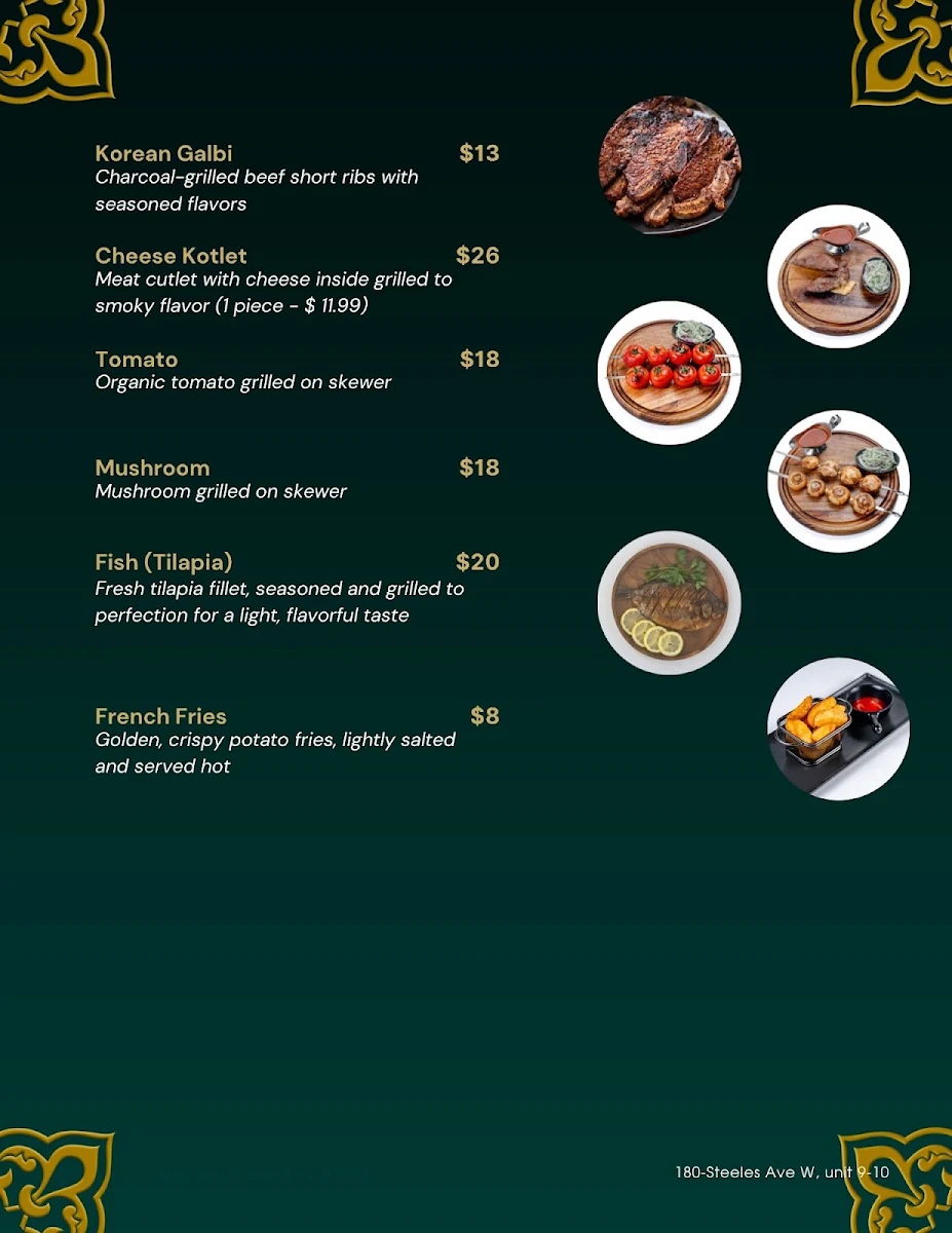 Menu, Asiamix Restaurant