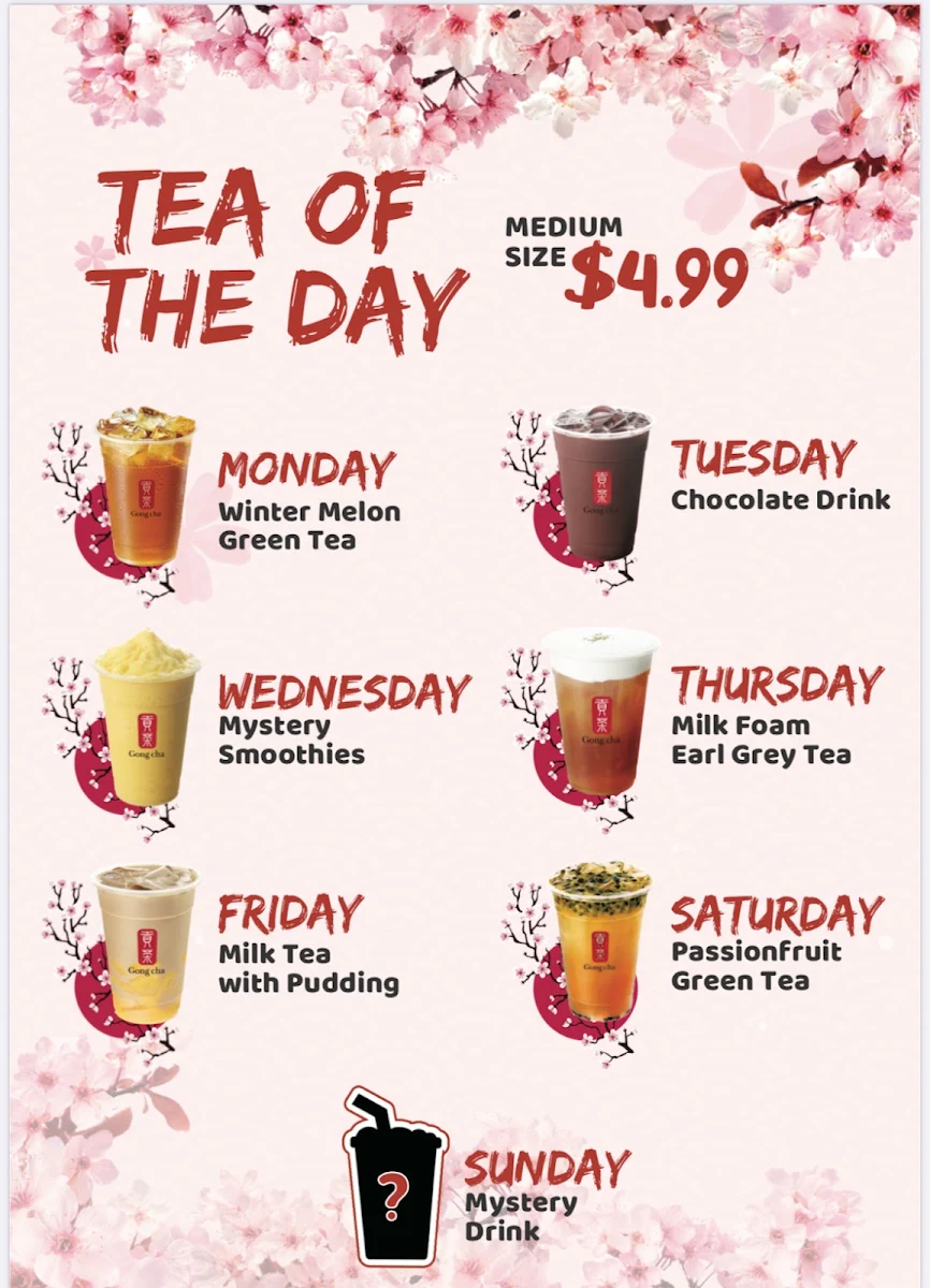 Menu, Gong cha