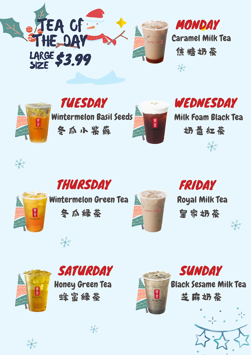 Menu, Gong cha