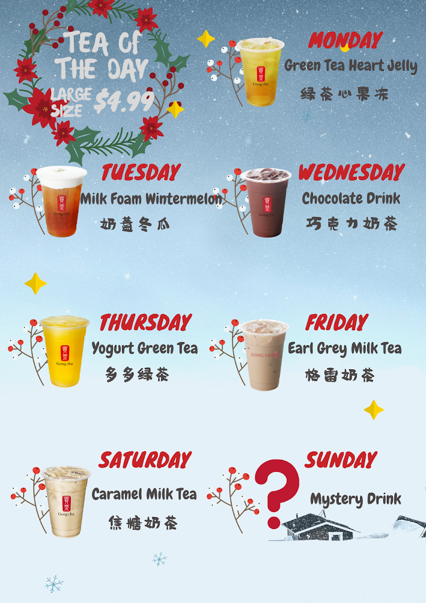 Menu, Gong cha