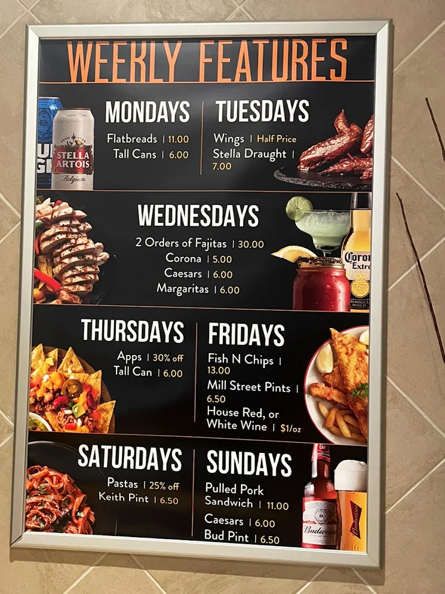 Menu, Broadway Bar & Grill