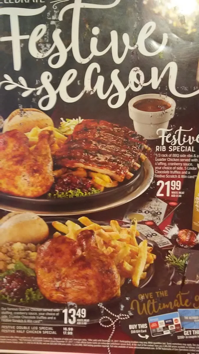 Menu, Swiss Chalet