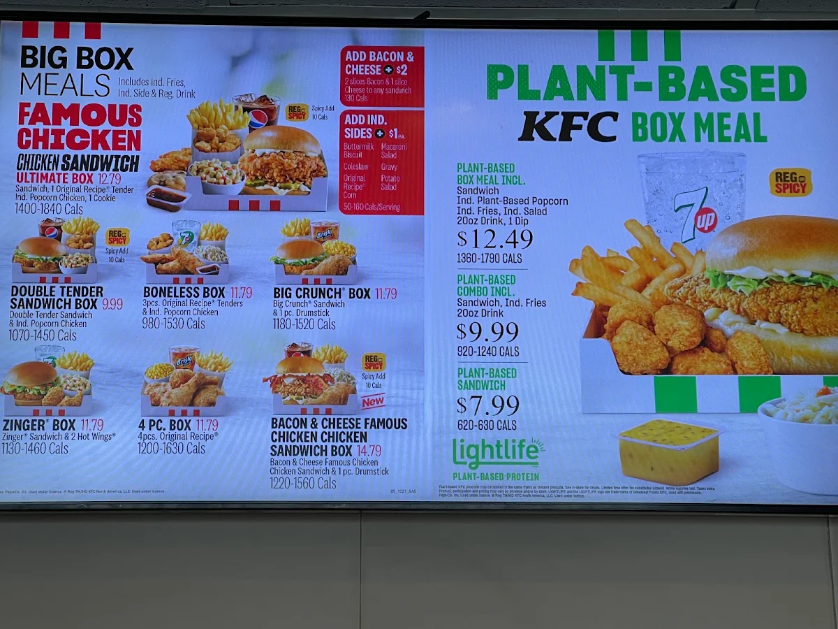 Menu, KFC