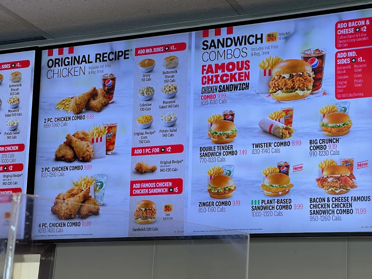 Menu, KFC