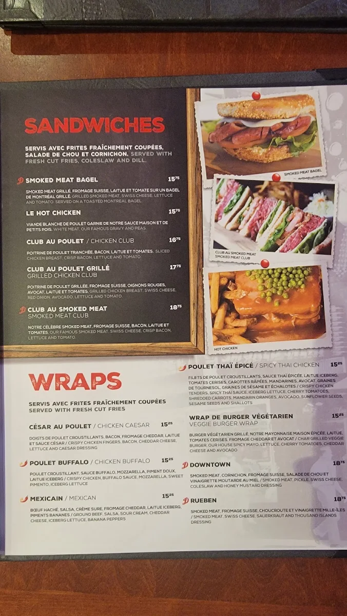 Menu, Dunn's Famous St-Eustache