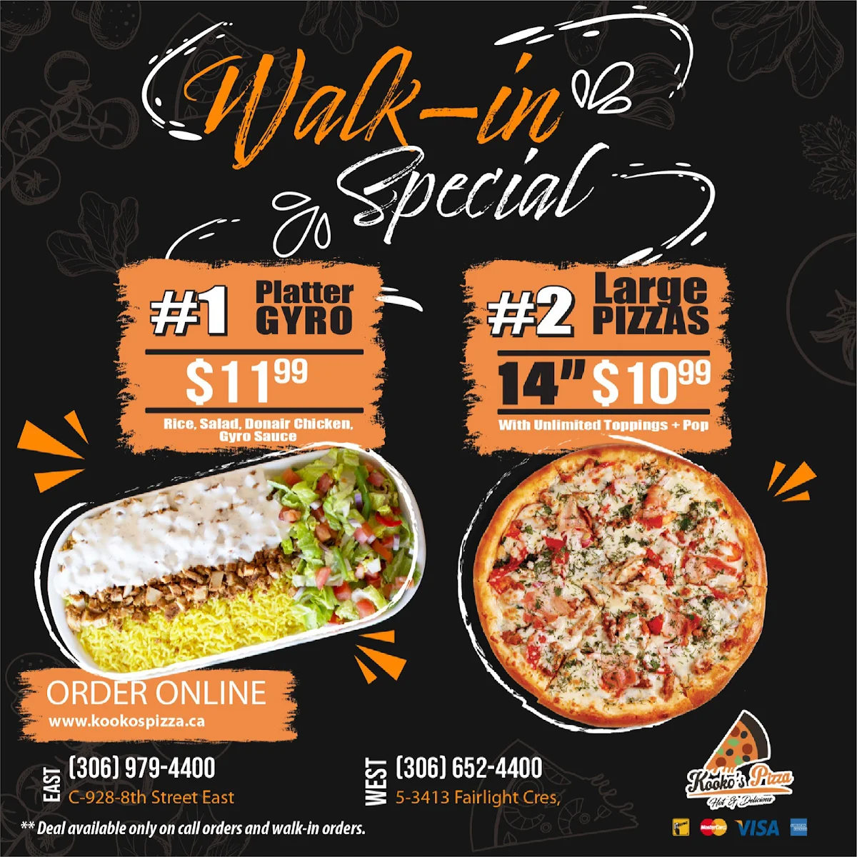 Menu, KOOKO'S PIZZA
