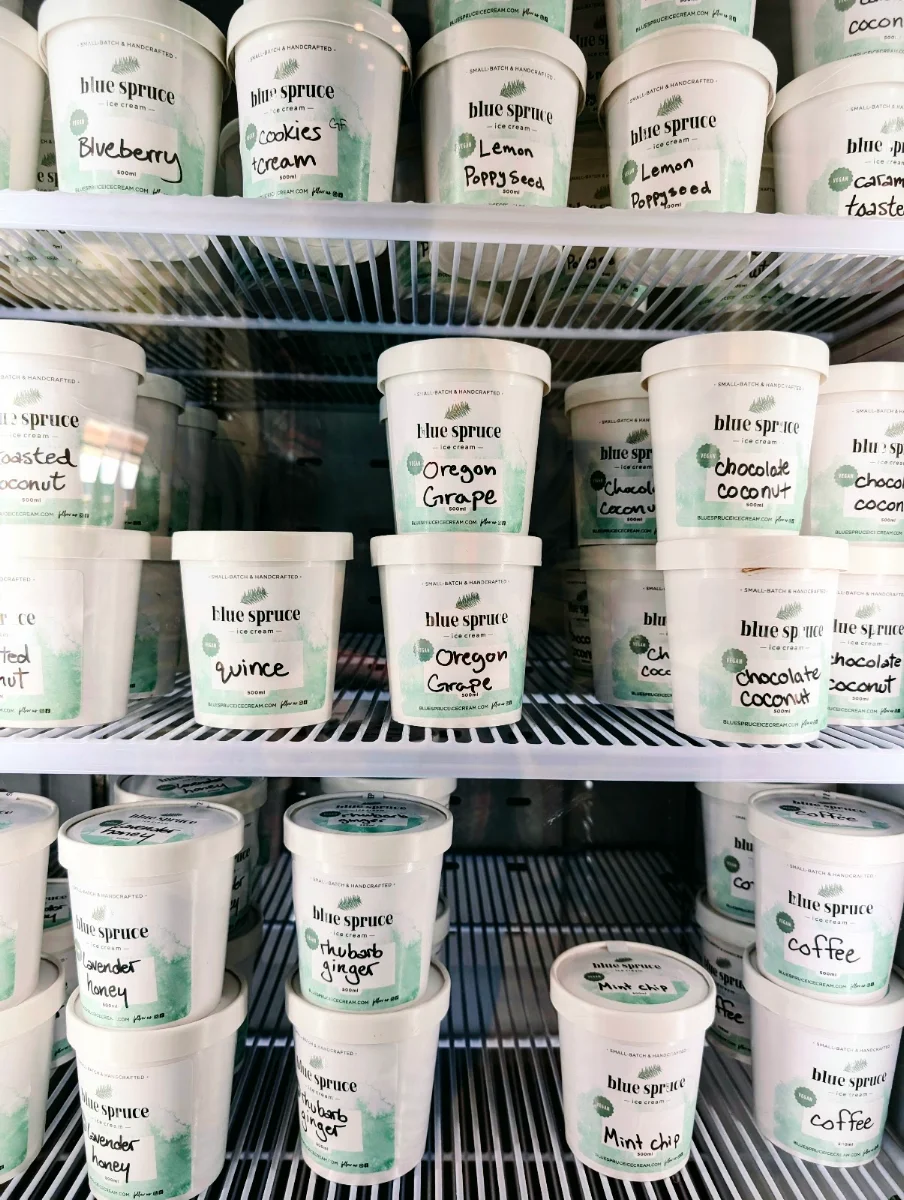 Menu, Blue Spruce Ice Cream