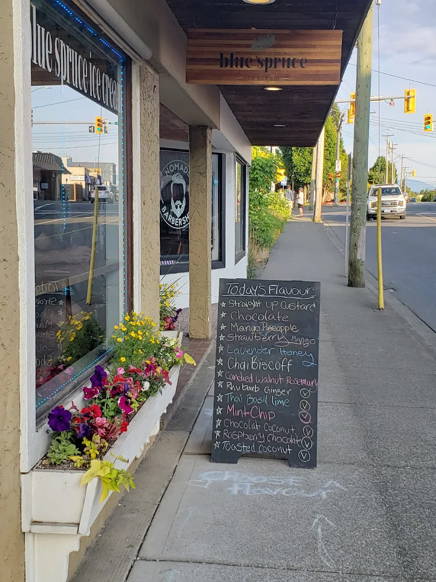 Menu, Blue Spruce Ice Cream