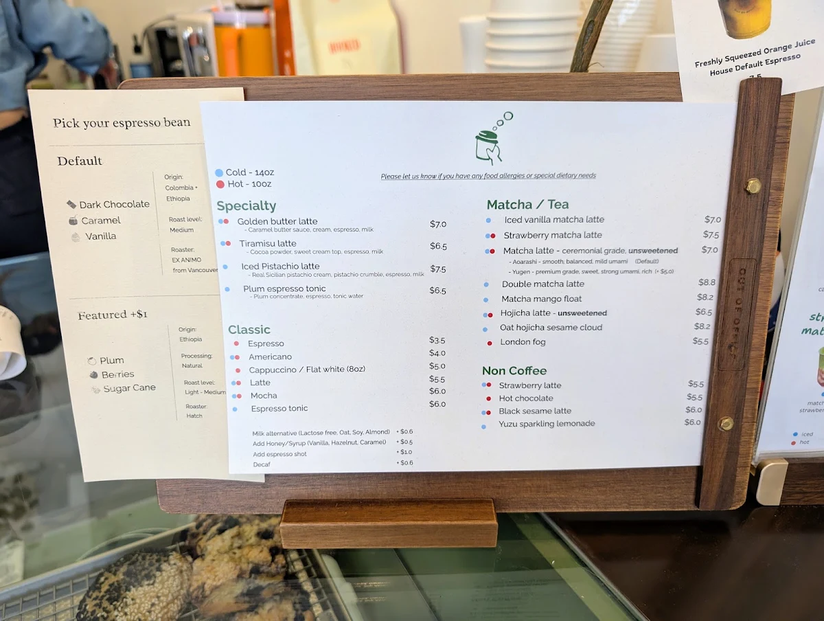 Menu, OUT OF OFFICE COFFEE + BAKERY
