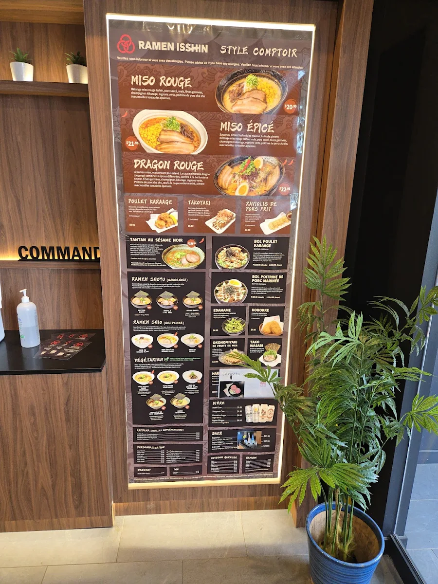 Menu, Ramen Isshin Ste Therese