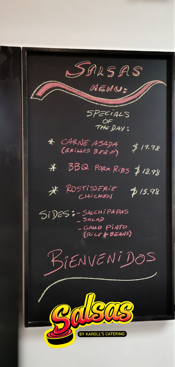 Menu, Salsas by Karoll's Catering