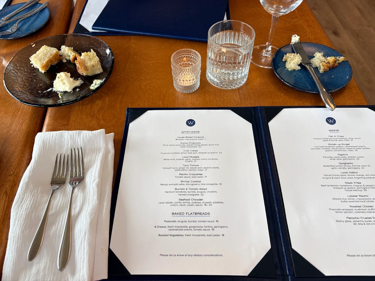 Menu, Watermark Restaurant at Oceanstone