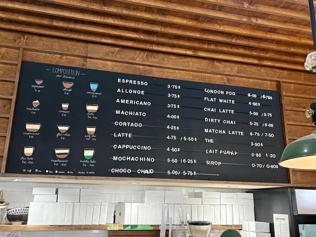 Menu, Boulangerie Le Toledo