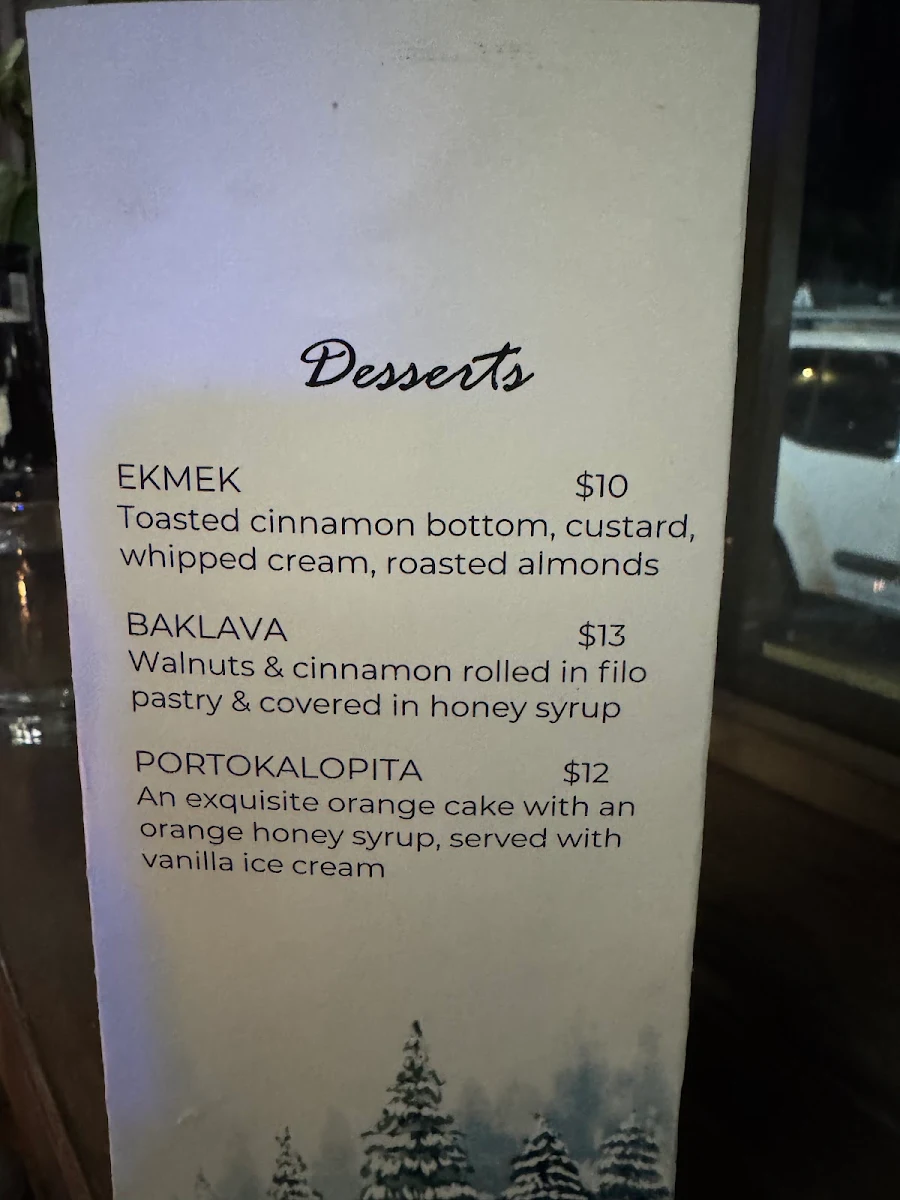 Menu, Olympia Greek Taverna