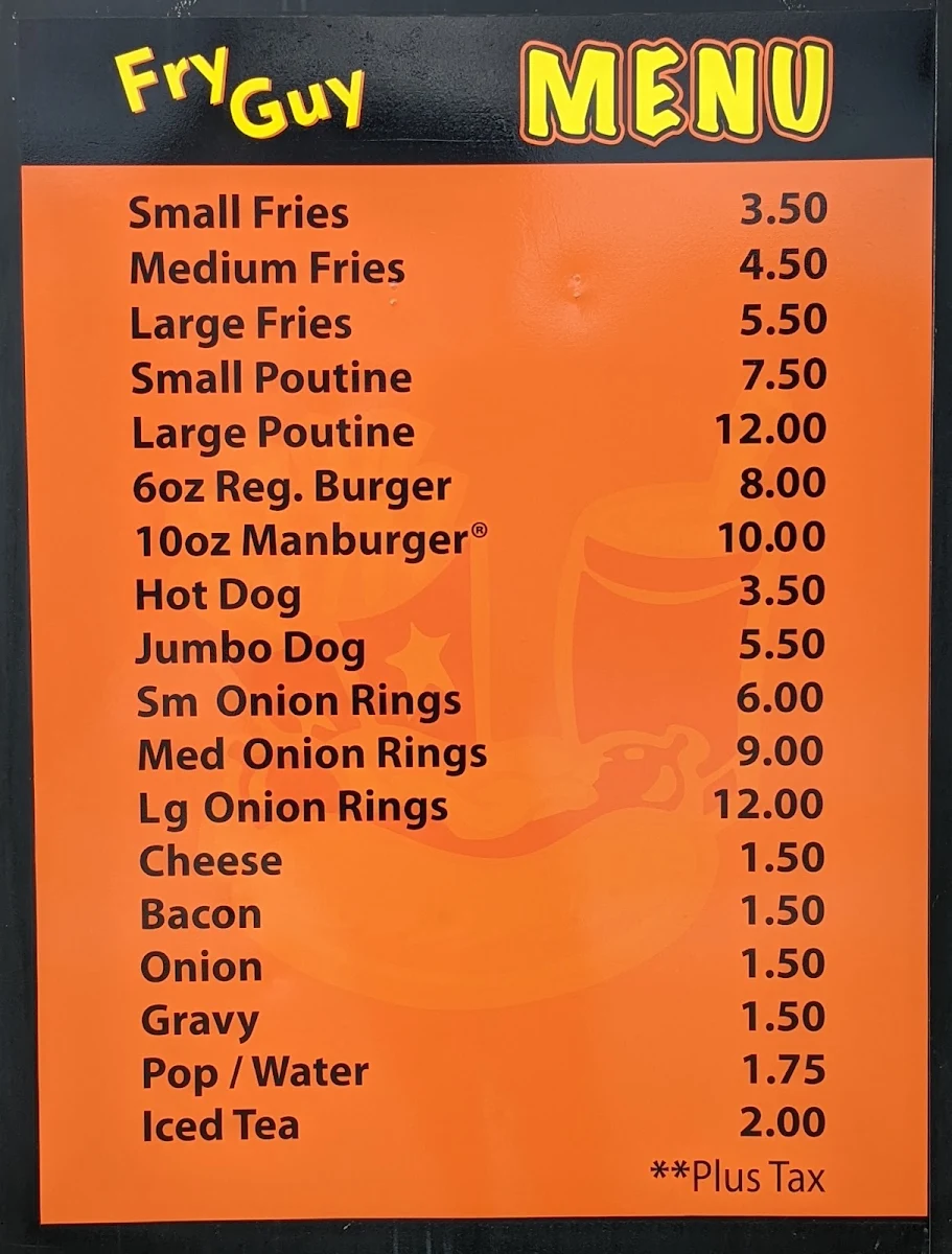 Menu, The French Fry Guy