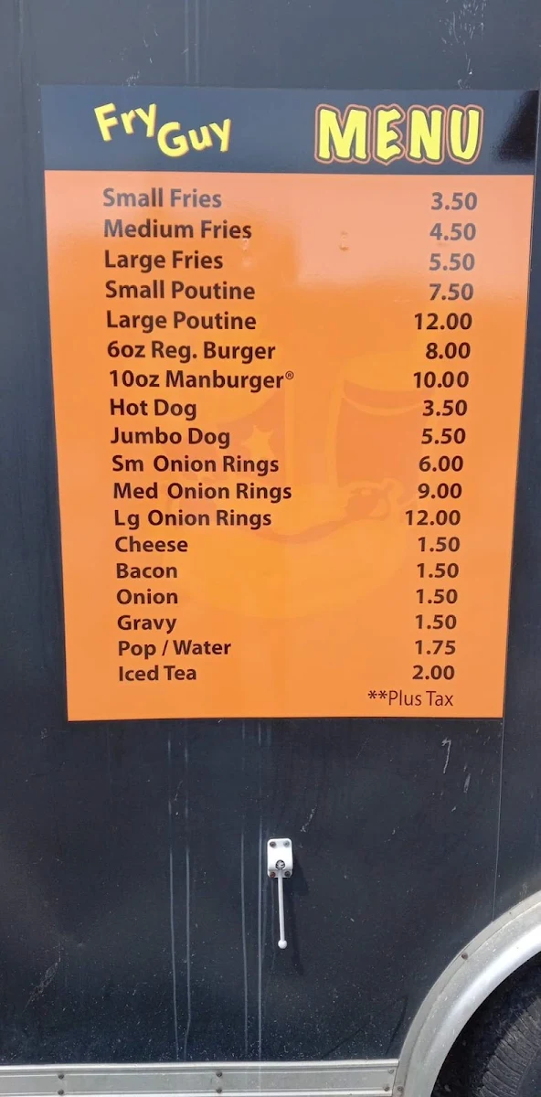 Menu, The French Fry Guy