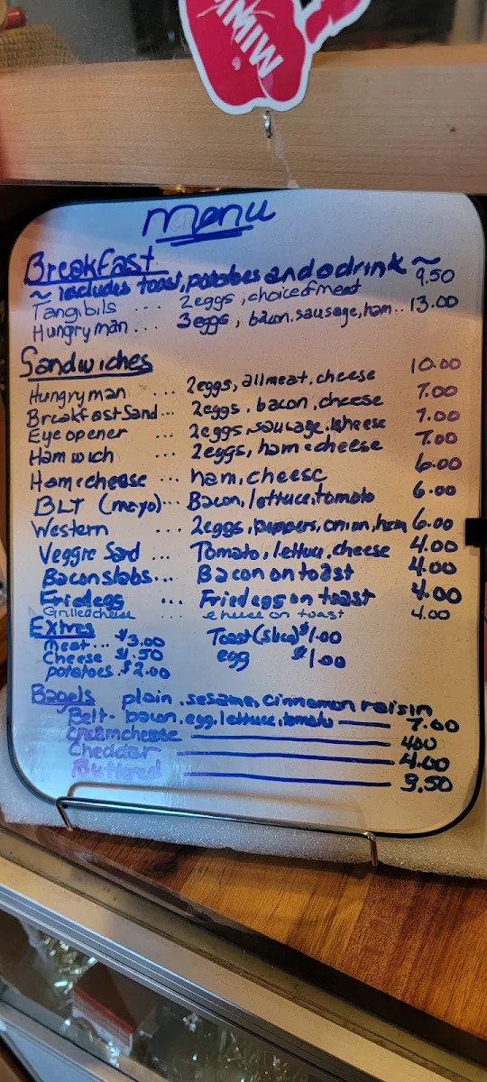 Menu, Tangibils Coffeeshop