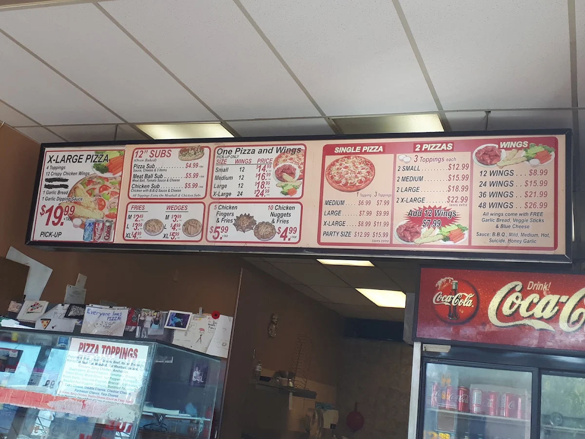 Menu, Marino Pizza And Wings