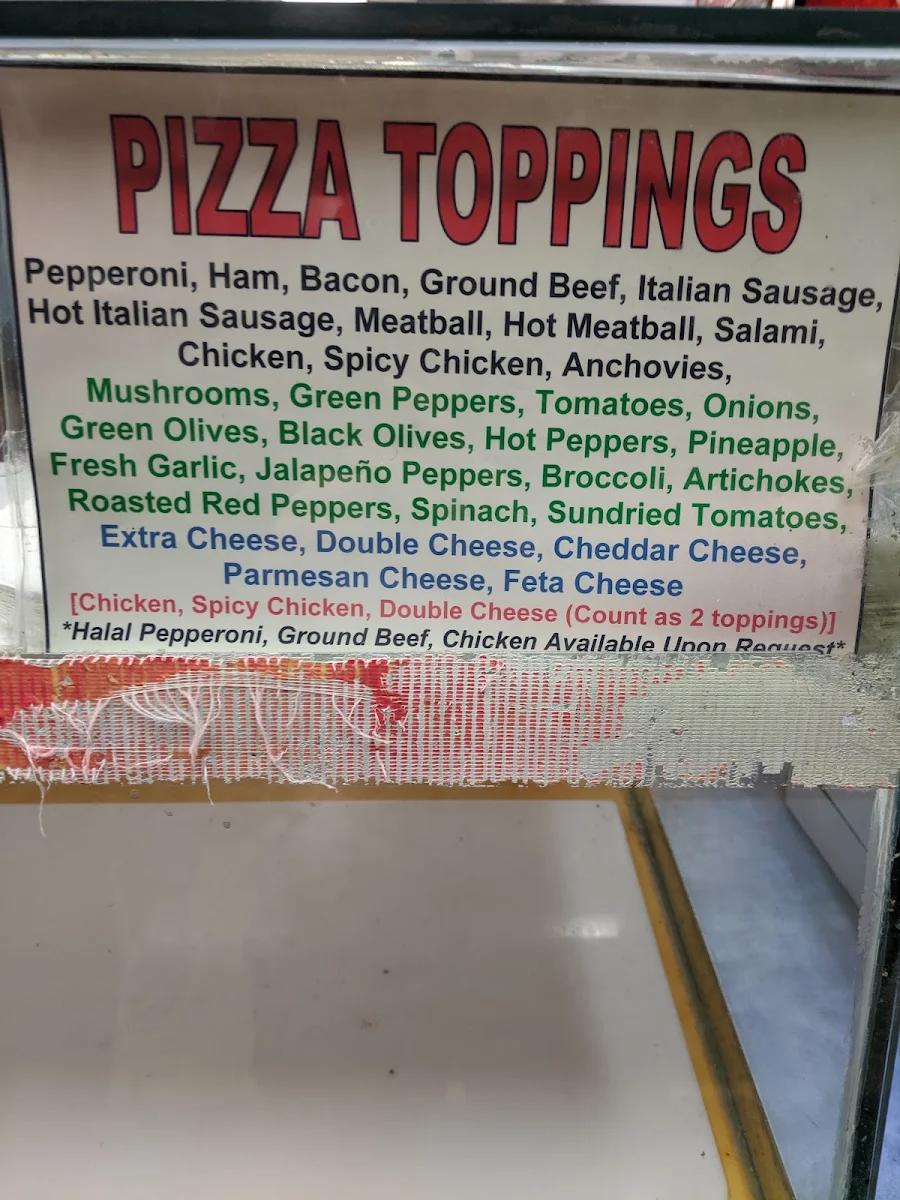 Menu, Marino Pizza And Wings
