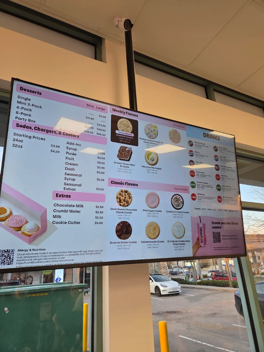 Menu, Crumbl