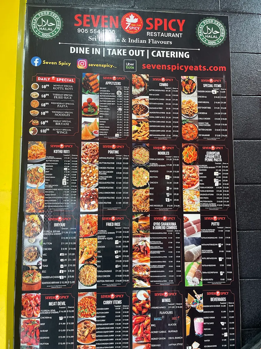 Menu, Seven Spicy