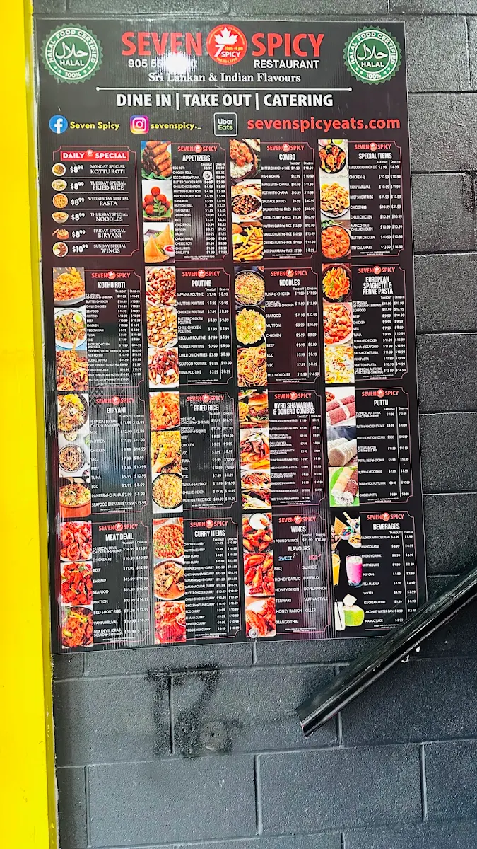 Menu, Seven Spicy