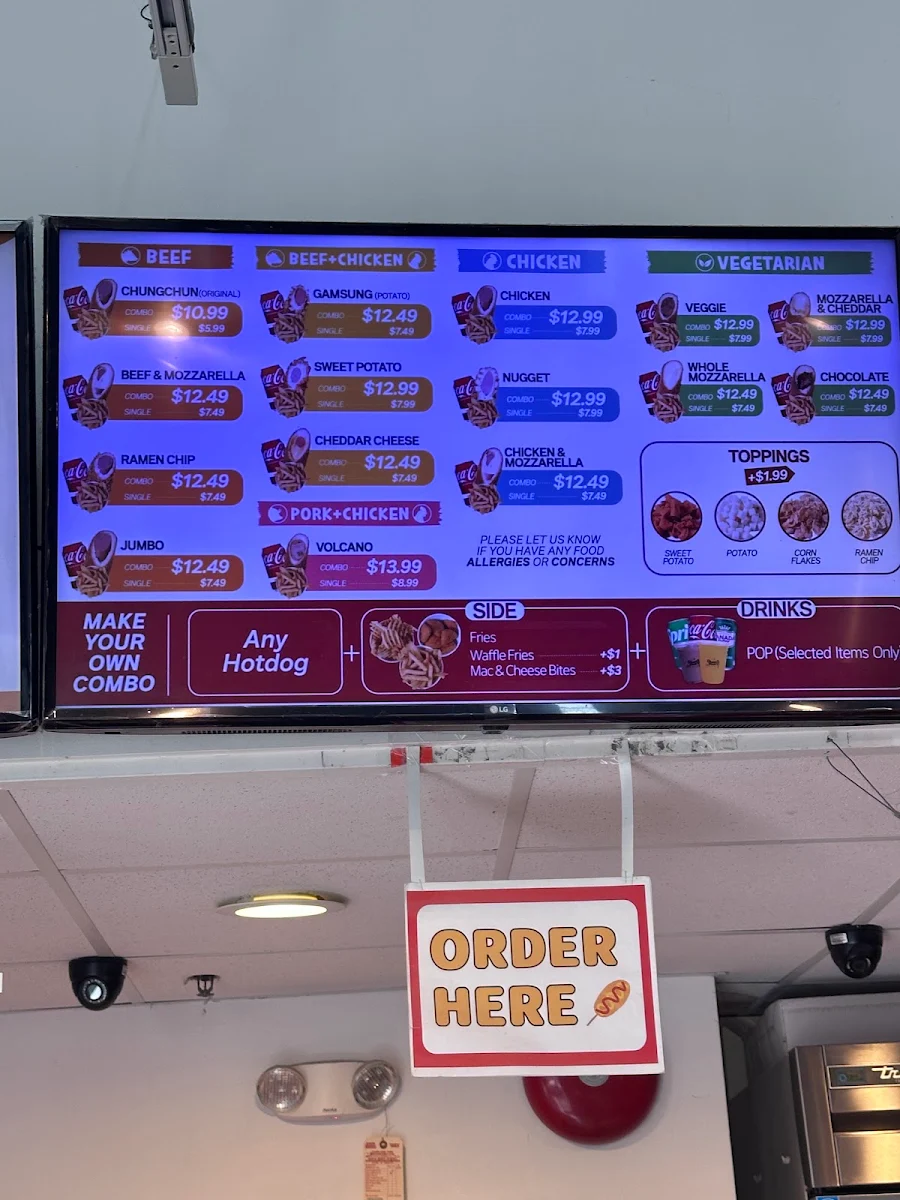 Menu, Chung Chun Rice Hot Dog