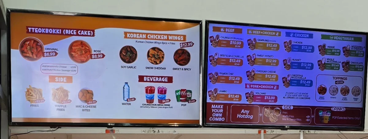 Menu, Chung Chun Rice Hot Dog