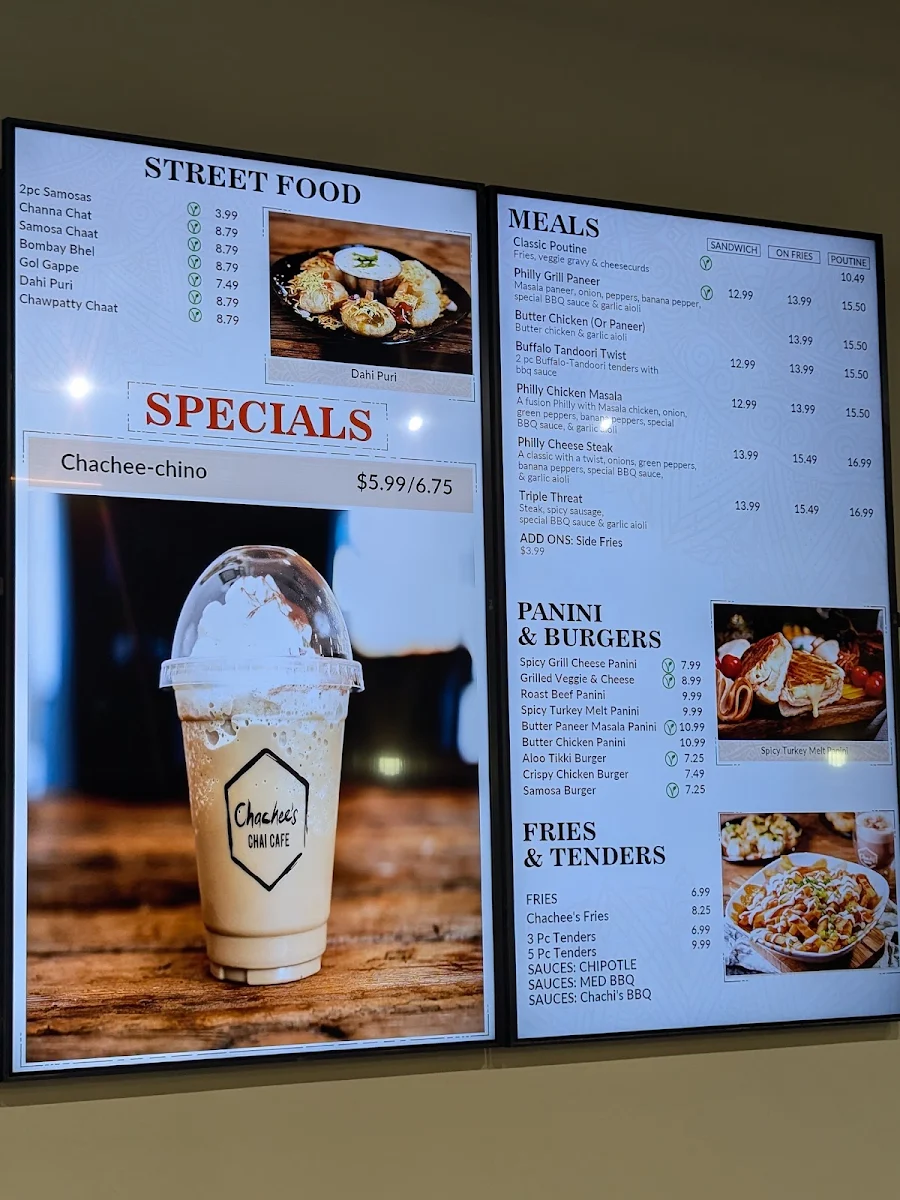 Menu, Chachee's Chai Cafe (Ridgeway)